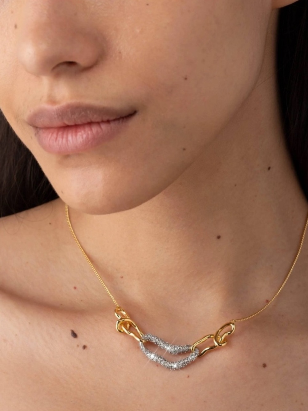 Alexis Bittar Solanales Gold Small Link Necklace